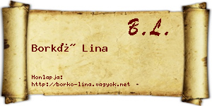 Borkó Lina névjegykártya